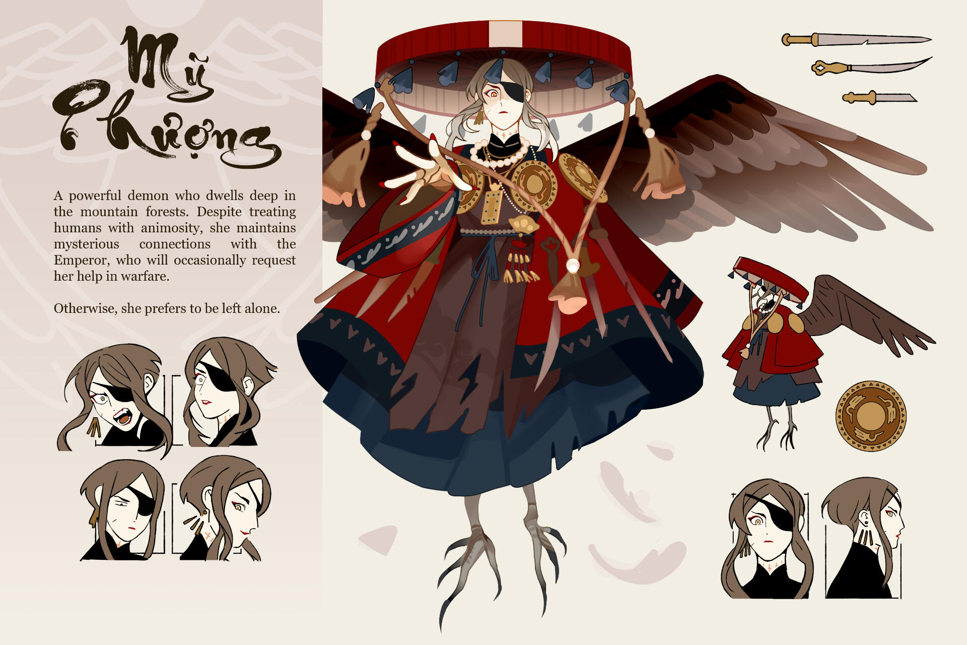 a character design inspired by the Vietnamese tale of Mỵ Châu