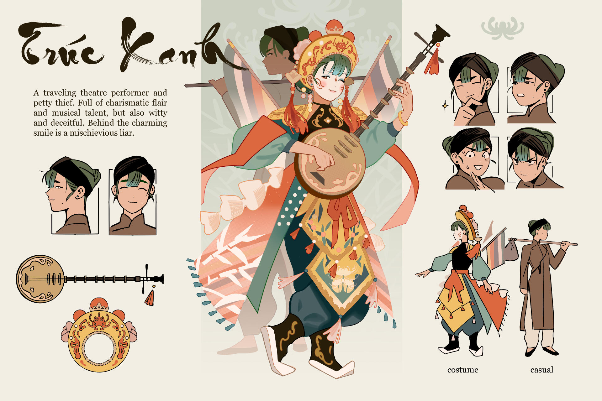 a character design inspired by Vietnamese Opera